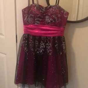 Black and pink party dress